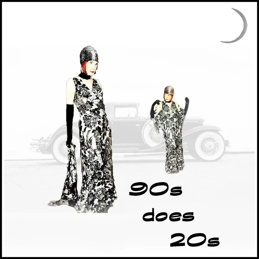 20s Deco Style Gown & Shawl STUNNING Beaded Fringe Formal - 90s Vintage Glamor